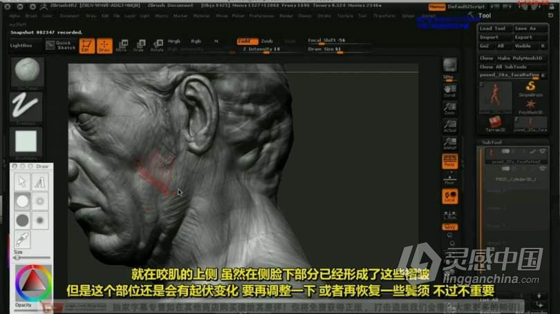 ZB教程 ZBrush人体雕刻实例视频教程 中文字幕  灵感中国网 www.lingganchina.com