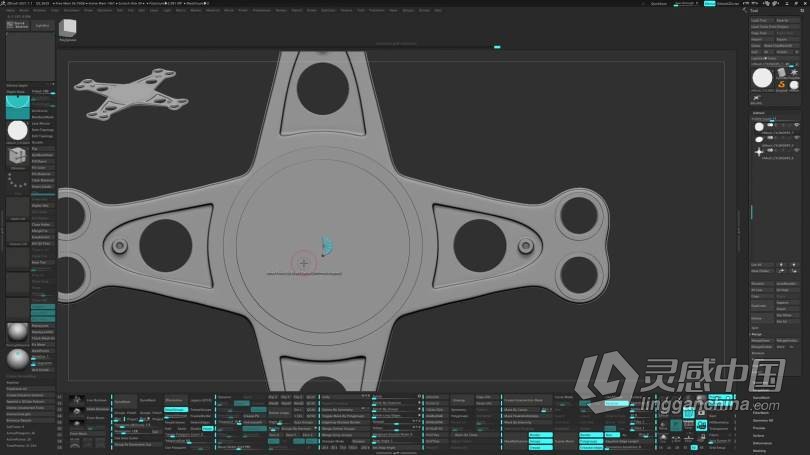 ZBrush教程 ZBrush制作UH-60通用直升机螺旋桨硬表面建模视频教程  灵感中国网 www.lingganchina.com