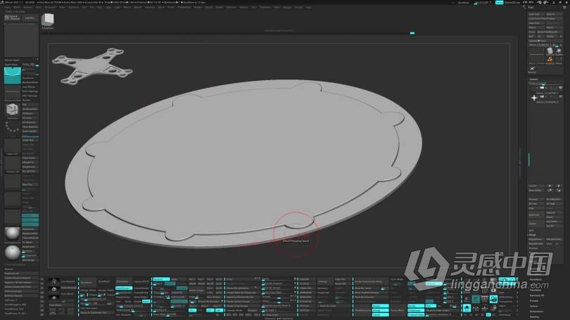 ZBrush教程 ZBrush制作UH-60通用直升机螺旋桨硬表面建模视频教程  灵感中国网 www.lingganchina.com