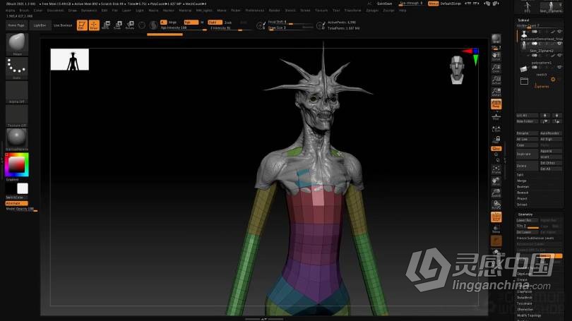 ZBrush教程 Zbrush 2021数字雕刻全面核心技术大师班视频教程  灵感中国网 www.lingganchina.com