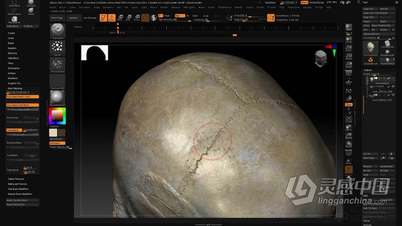 ZBrush教程 Zbrush 2021数字雕刻全面核心技术大师班视频教程  灵感中国网 www.lingganchina.com
