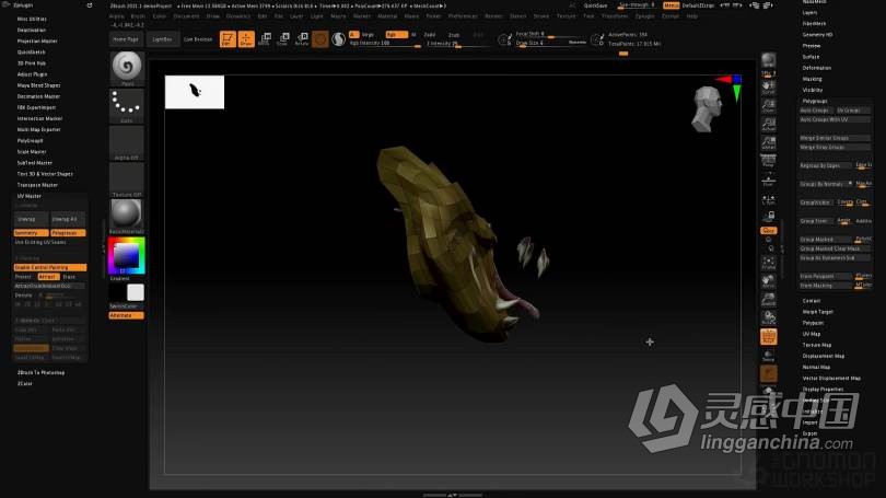 ZBrush教程 Zbrush 2021数字雕刻全面核心技术大师班视频教程  灵感中国网 www.lingganchina.com