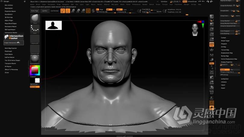 ZBrush教程 Zbrush 2021数字雕刻全面核心技术大师班视频教程  灵感中国网 www.lingganchina.com