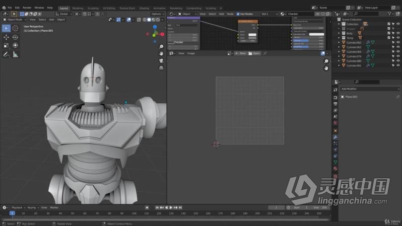 Blender教程 Blender钢铁巨人机器人完整制作工作流程视频教程  灵感中国网 www.lingganchina.com