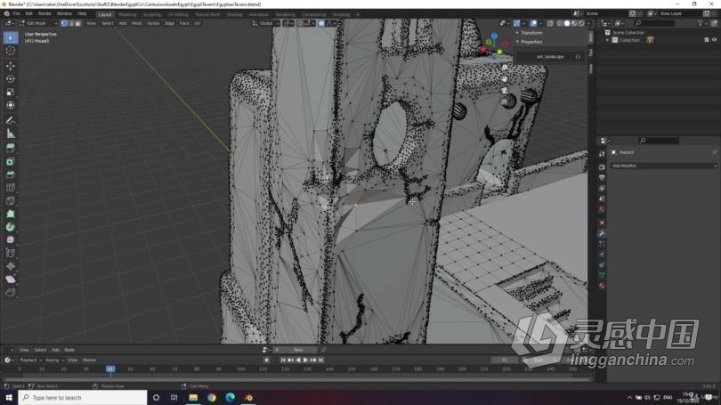 Blender教程 Blender失落的神庙完整实例制作工作流程视频教程  灵感中国网 www.lingganchina.com