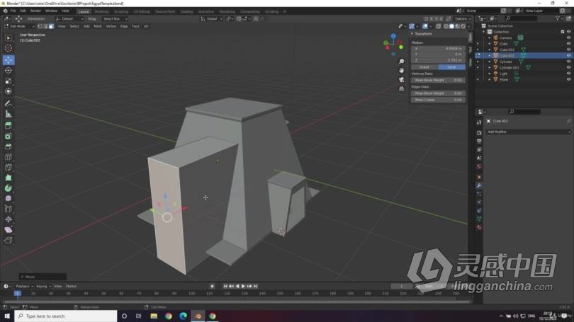 Blender教程 Blender失落的神庙完整实例制作工作流程视频教程  灵感中国网 www.lingganchina.com