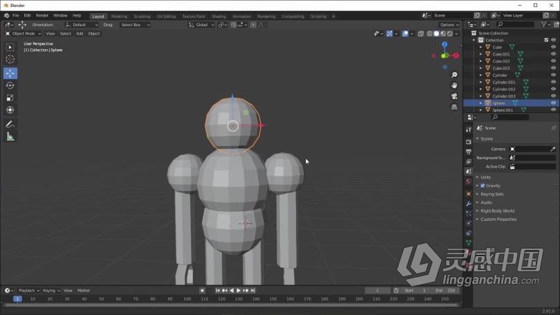 Blender教程 Blender概念机器人完整制作工作流程视频教程  灵感中国网 www.lingganchina.com