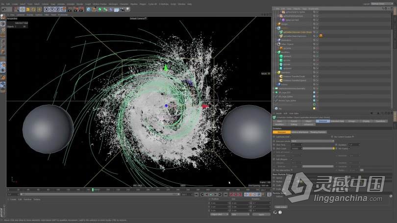 C4D教程 C4D中X-Particles粒子特效6个场景大师级实例制作视频教程  灵感中国网 www.lingganchina.com