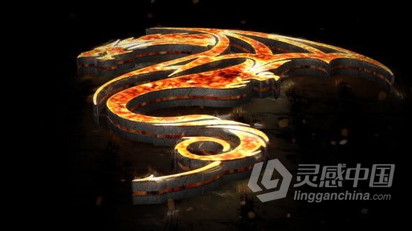 AE模板 火焰燃烧3D LOGO动画视频片头制作 AE工程 AE文件  灵感中国网 www.lingganchina.com