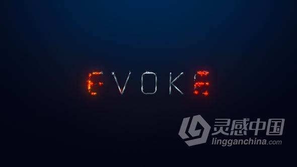 AE模板 燃烧金属标志视频片头Evoke Logo Title Reveal AE工程 AE文件  灵感中国网 www.lingganchina.com