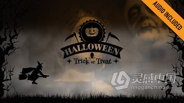 AE模板 Halloween Slideshows万圣节幻灯片南瓜头骨恐惧视频 AE工程 AE文件  灵感中国网 www.lingganchina.com