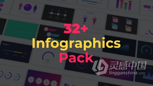 AE模板 32种不同信息图表动画设计Infographics Pack AE工程 AE文件  灵感中国网 www.lingganchina.com