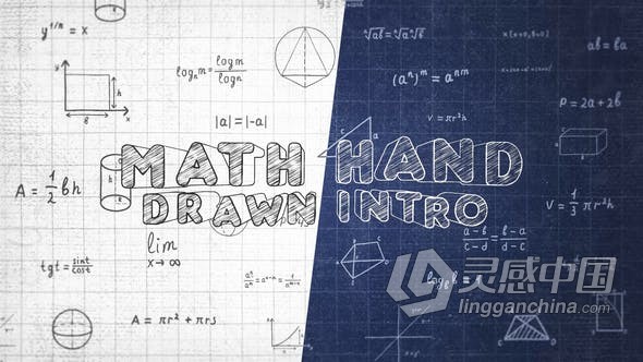AE模板 手绘风格图形元素定格动画简介数学宣传片头视频 AE工程 AE文件  灵感中国网 www.lingganchina.com
