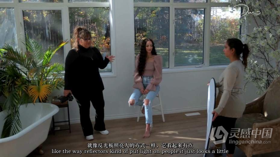 摄影师Amanda Diaz创意女性肖像画摆姿布光艺术风格大师班-中英字幕  灵感中国网 www.lingganchina.com