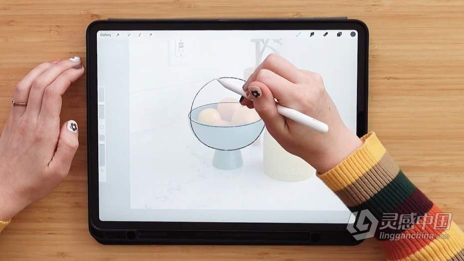 绘画教程 Procreate中绘制抽象平面插画工作流程教程  灵感中国网 www.lingganchina.com