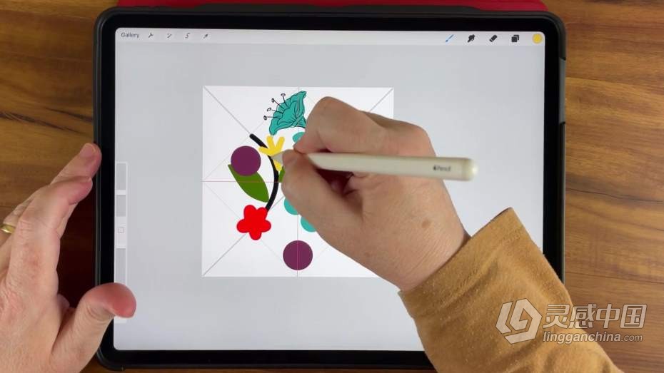 绘画教程 Procreate中Snapping工具制作重复图案过程技巧教程  灵感中国网 www.lingganchina.com