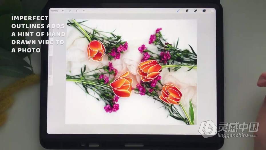 绘画教程 Procreate照片中添加引语和插图混合媒体数字绘画教程  灵感中国网 www.lingganchina.com
