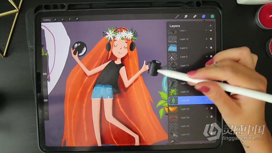 绘画教程 Procreate中寻找插画风格过程数字绘画教程  灵感中国网 www.lingganchina.com