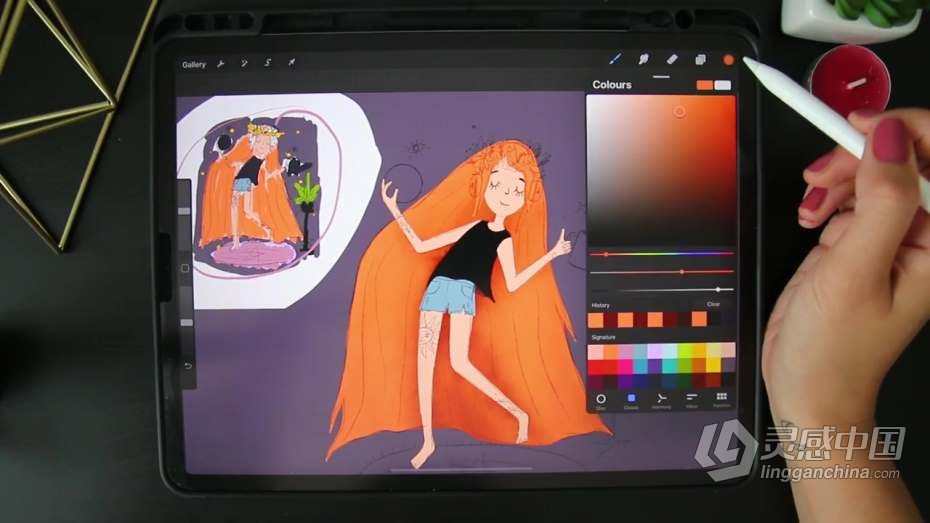 绘画教程 Procreate中寻找插画风格过程数字绘画教程  灵感中国网 www.lingganchina.com