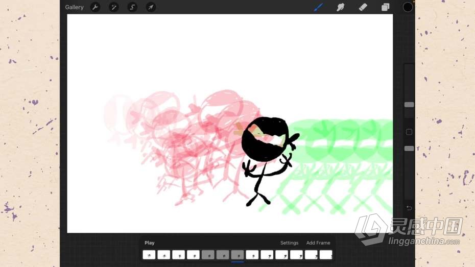 绘画教程 Procreate制作简单忍者动画基础概念教程  灵感中国网 www.lingganchina.com