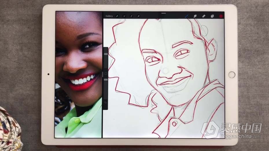绘画教程 Procreate彩色补丁效果人像数字绘画工作流程教程  灵感中国网 www.lingganchina.com