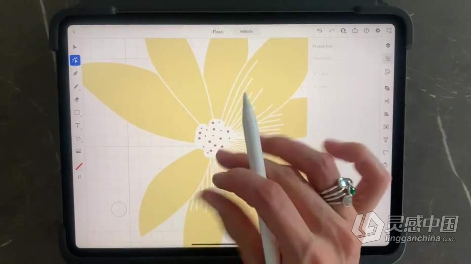 绘画教程 iPad中绘制花卉图案数字绘画教程  灵感中国网 www.lingganchina.com