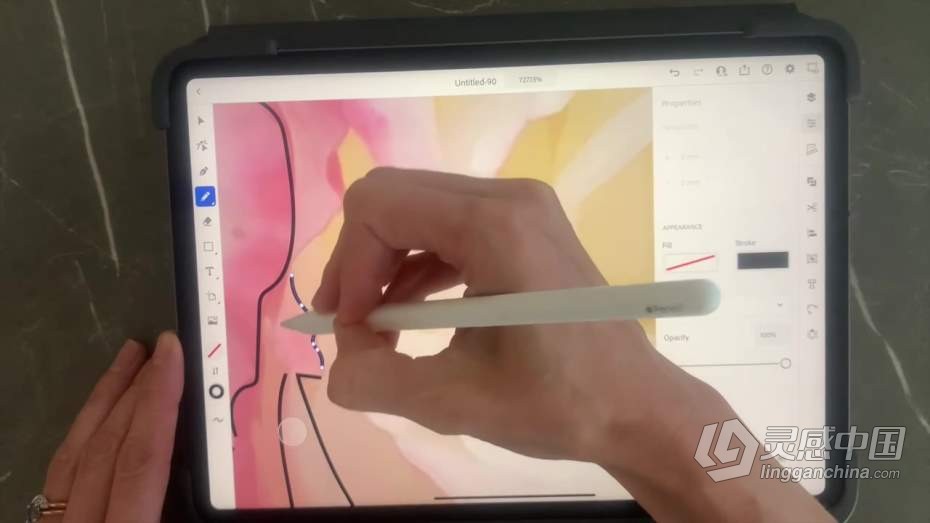 绘画教程 iPad中绘制花卉图案数字绘画教程  灵感中国网 www.lingganchina.com