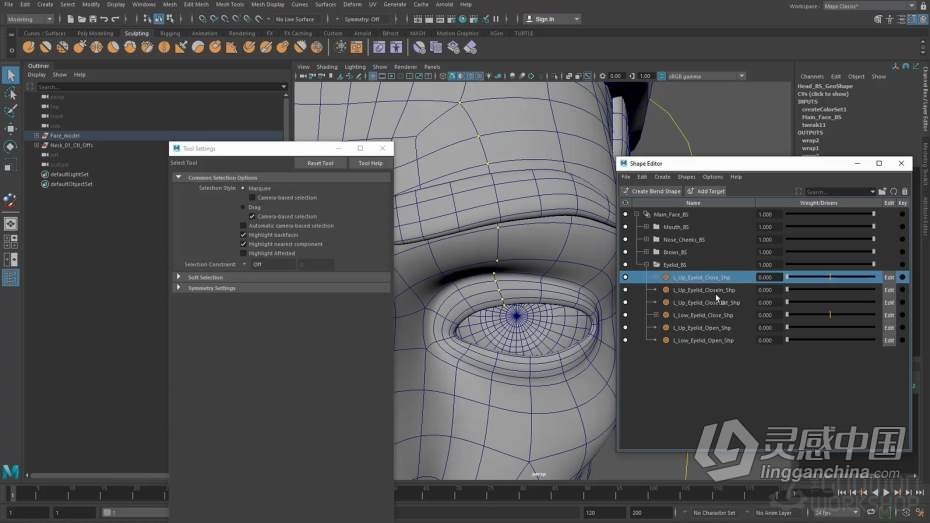 Maya教程 Maya角色面部表情绑定动画大师级视频教程  灵感中国网 www.lingganchina.com