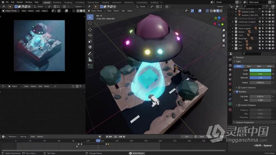 Blender教程 Blender 3D卡通渲染风格艺术设计大师级教程 中文字幕  灵感中国网 www.lingganchina.com