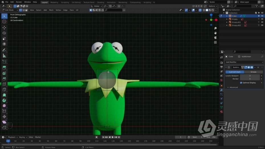 Blender教程 Blender小青蛙角色完整实例制作工作流程教程  灵感中国网 www.lingganchina.com