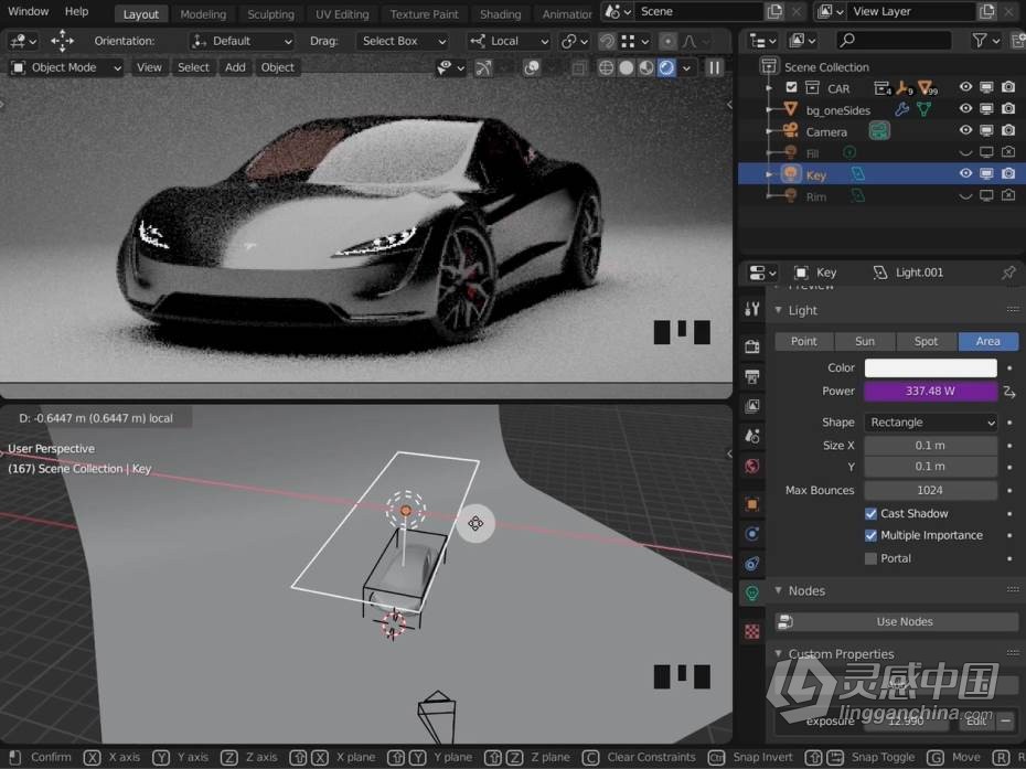 Blender教程 Blender特斯拉汽车影视级渲染技术训练视频教程第三季  灵感中国网 www.lingganchina.com