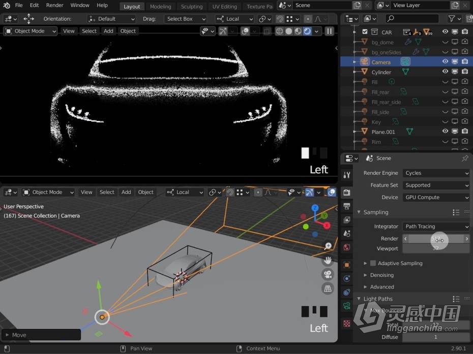 Blender教程 Blender特斯拉汽车影视级渲染技术训练视频教程第三季  灵感中国网 www.lingganchina.com