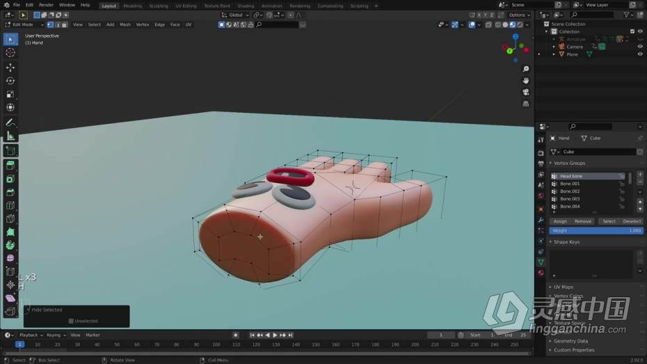 Blender教程 Blender卡通风格手部建模与动画实例制作教程  灵感中国网 www.lingganchina.com