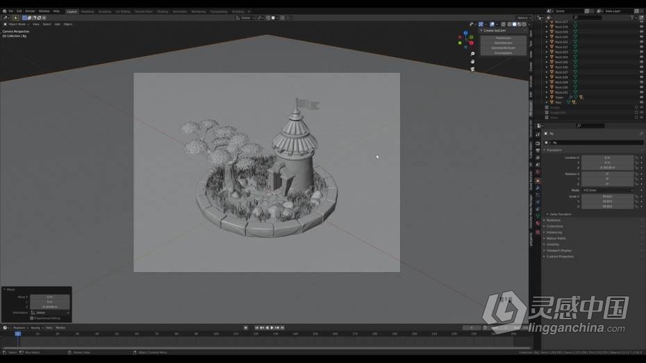 Blender教程 Blender 3D卡通渲染风格建模技术实例训练教程  灵感中国网 www.lingganchina.com