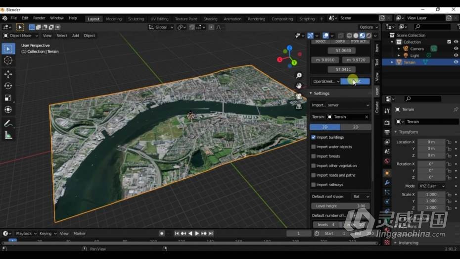 Blender教程 Blender城市建筑景观建模大师级训练视频教程 中文字幕  灵感中国网 www.lingganchina.com