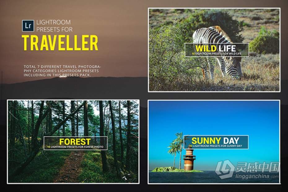 72个旅行者一键INS风格风光大片Lightroom预设 72 Lightroom Presets  灵感中国网 www.lingganchina.com