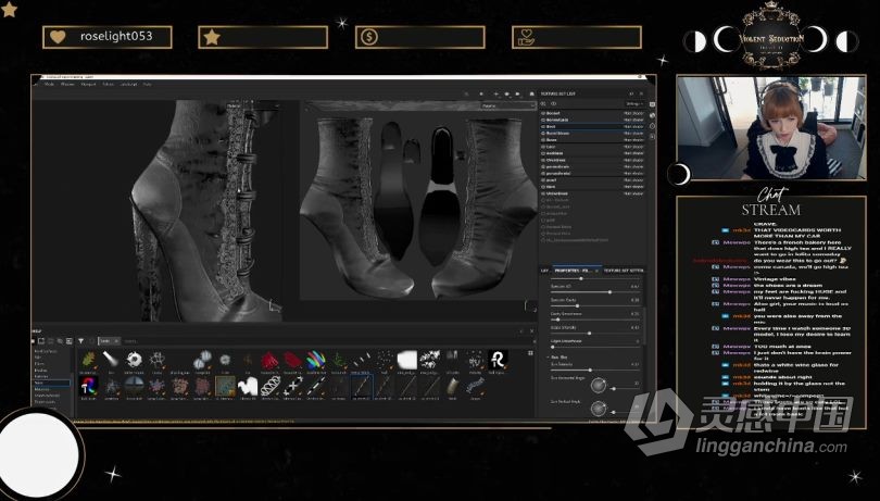 ZBrush教程 ZBrush 3dsmax SP多利亚哥特式服装的设计建模与贴图制作视频教程  灵感中国网 www.lingganchina.com