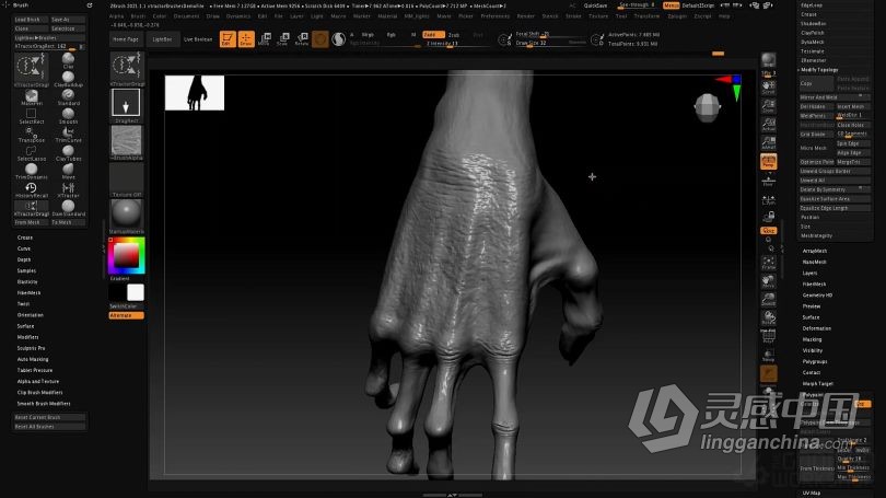 Zbrush教程 Zbrush 2021数字雕刻全面核心技术大师班视频教程  灵感中国网 www.lingganchina.com