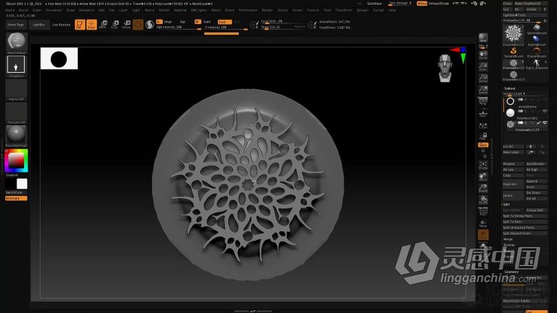 Zbrush教程 Zbrush 2021数字雕刻全面核心技术大师班视频教程  灵感中国网 www.lingganchina.com