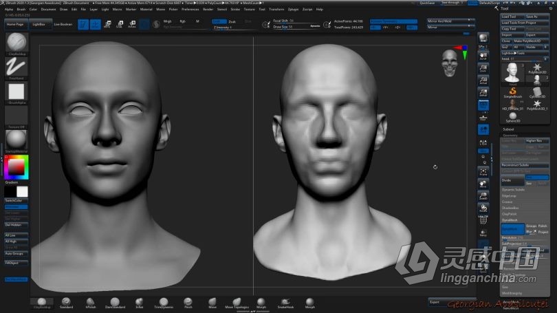 Zbrush教程 Zbrush超精细角色面部雕刻大师级视频教程  灵感中国网 www.lingganchina.com
