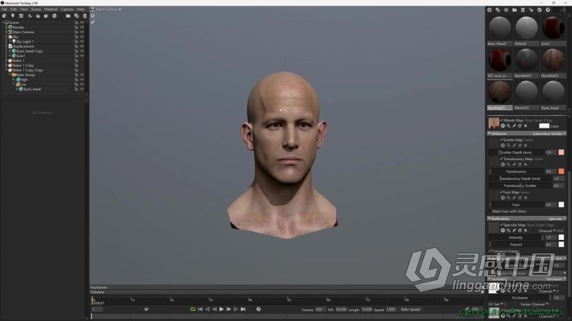 Zbrush教程 Zbrush超精细角色面部雕刻大师级视频教程  灵感中国网 www.lingganchina.com