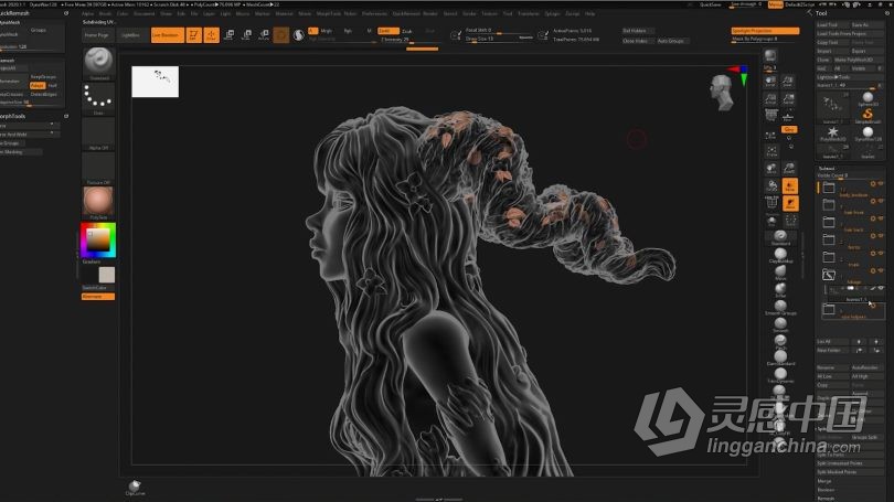 Zbrush教程 Zbrush从概念草图到3D打印雕塑工作流程视频教程  灵感中国网 www.lingganchina.com