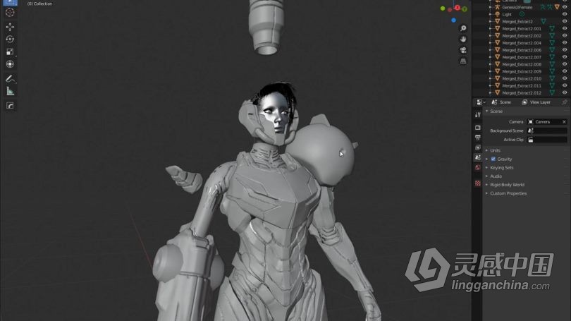 Zbrush教程 Zbrush影视级科幻概念角色场景完整制作视频教程  灵感中国网 www.lingganchina.com