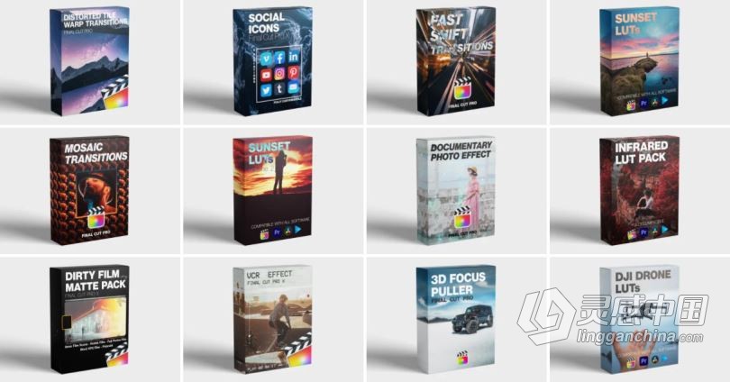 FCPX插件-终极插件转场效果标题LUTs大合集 The Ultimate Bundle for Final Cut Pro  灵感中国网 www.lingganchina.com