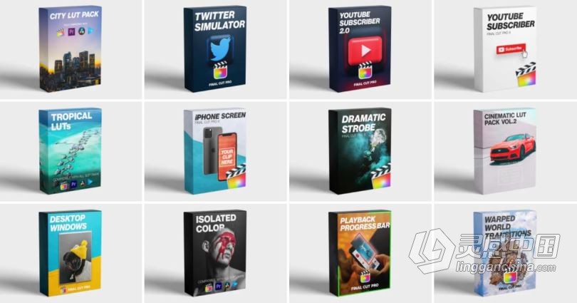 FCPX插件-终极插件转场效果标题LUTs大合集 The Ultimate Bundle for Final Cut Pro  灵感中国网 www.lingganchina.com