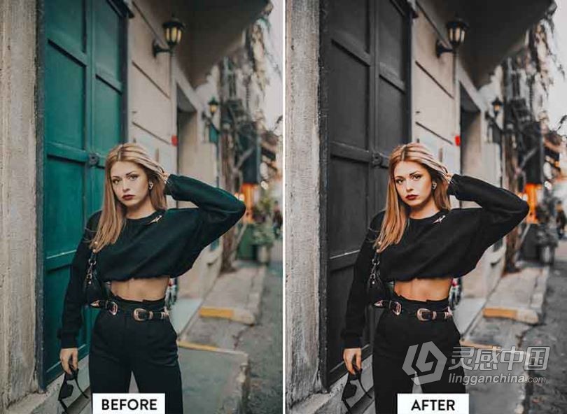 60个黑暗情绪人像Lightroom预设与移动LR预设合集 Black Tones Lightroom Presets  灵感中国网 www.lingganchina.com