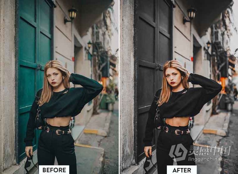 豪华黑暗情绪人像Lightroom预设与手机LR预设 Luxury Black Lightroom Presets  灵感中国网 www.lingganchina.com