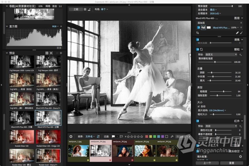 PS/LR顶级胶片滤镜插件Exposure X6 for MAC中文版 Alien Skin Exposure X6 v6.0.8.237 MAC汉化版下载 支  灵感中国网 www.lingganchina.com