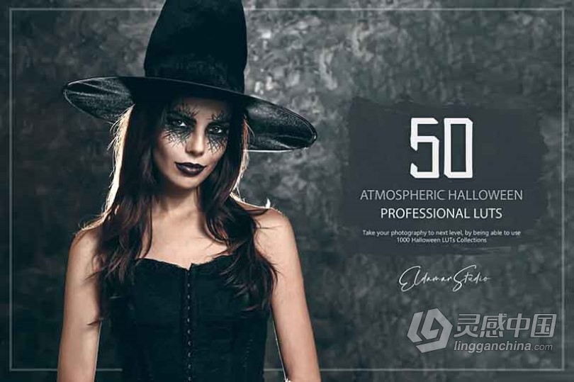 万圣节电影气氛LUT预设及Lightroom预设 50 Atmospheric Halloween LUTs and Presets  灵感中国网 www.lingganchina.com