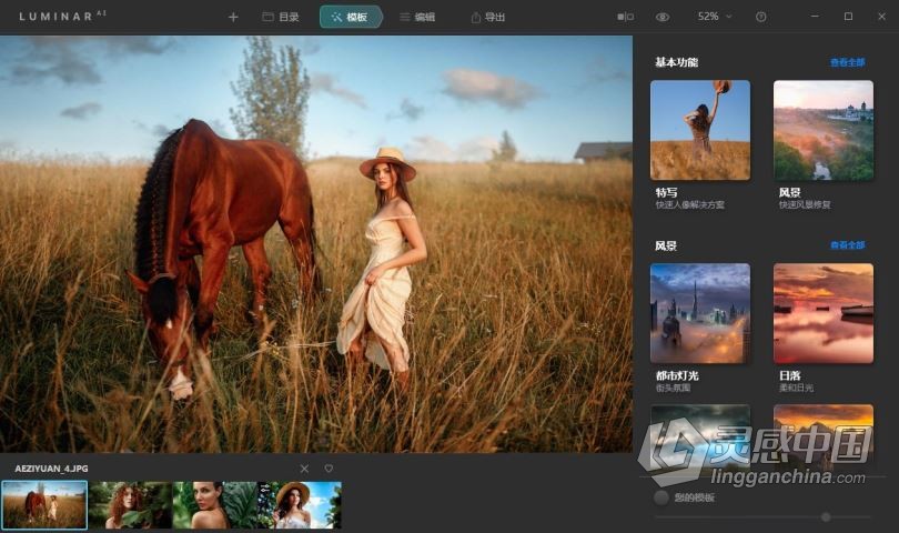 Luminar AI 1.5.1 WIN中英文版 AI人工智能照片编辑调色换天空PS插件 Luminar AI 1.5.1.8660 中文版下载 支持PS202  灵感中国网 www.lingganchina.com